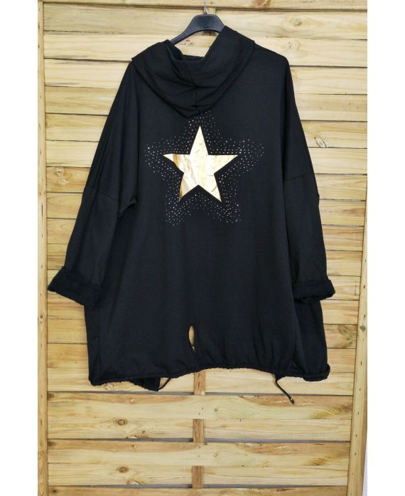 LARGE JACKET BACK STAR RHINESTONES 4071 BLACK