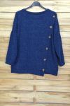 LARGE SIZE SWEATER HAS BUTTONS 5007 NAVY BLUE