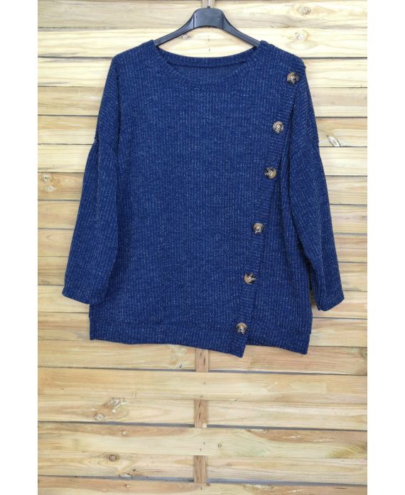 LARGE SIZE SWEATER HAS BUTTONS 5007 NAVY BLUE