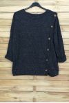 LARGE SIZE SWEATER HAS BUTTONS 5007 BLACK