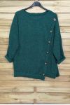 LARGE SIZE SWEATER HAS BUTTONS 5007 GREEN