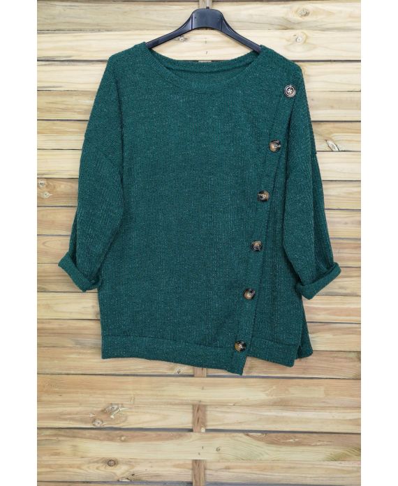 LARGE SIZE SWEATER HAS BUTTONS 5007 GREEN