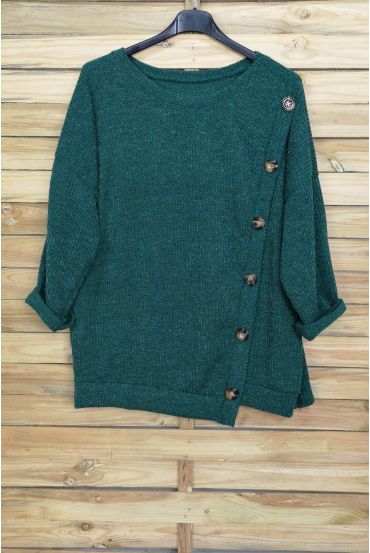 LARGE SIZE SWEATER HAS BUTTONS 5007 GREEN