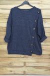 LARGE SIZE SWEATER HAS BUTTONS 5007 GREY