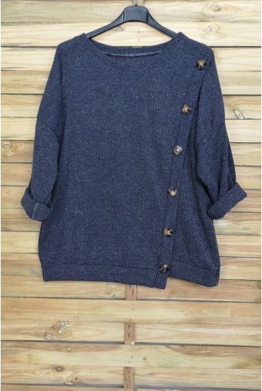 LARGE SIZE SWEATER HAS BUTTONS 5007 GREY