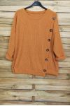 LARGE SIZE SWEATER HAS BUTTONS 5007 MUSTARD