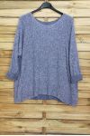 LARGE SIZE SWEATER SOFT + SCARF MATCHING 5006 BLUE