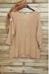 LARGE SIZE SWEATER SOFT + SCARF MATCHING 5006 MUSTARD