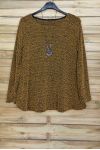 LARGE SIZE SWEATER WITH COLLAR OFFERED 4092 MUSTARD