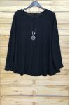 GRANDE TAILLE PULL AVEC COLLIER OFFERT 4092 NOIR