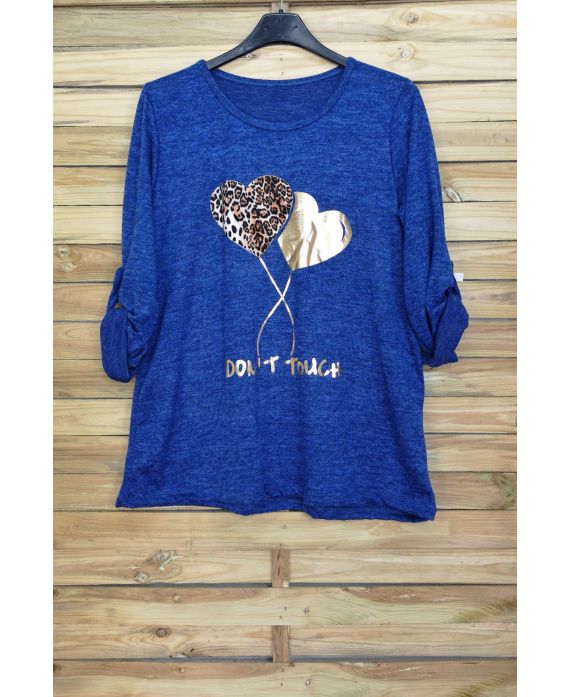 LARGE SIZE SWEATER HEARTS 4093 ROYAL BLUE