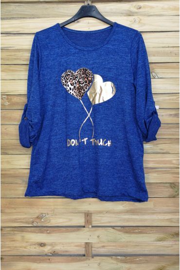 LARGE SIZE SWEATER HEARTS 4093 ROYAL BLUE