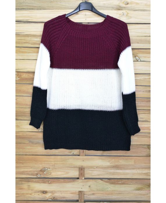 GRANDE TAILLE PULLOVER COLORE 4098 BORDEAUX