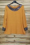 LARGE SIZE TUNIC SEQUINS 4088 MUSTARD