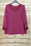 LARGE SIZE TUNIC SEQUINS 4088 BORDEAUX