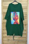 LARGE SIZE DRESS AFRICAN WOMEN 4087 EMERALD