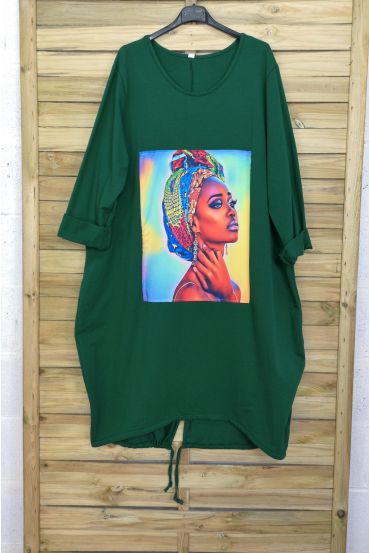 LARGE SIZE DRESS AFRICAN WOMEN 4087 EMERALD