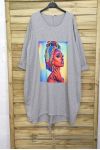 DE GRAN TAMAÑO VESTIDO DE MUJER AFRICANA 4087 GRIS