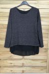 LARGE SIZE SWEATER TUNIC OPEN BACK 4090 BLACK