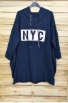 DI GRANDI DIMENSIONI MAGLIONE FELPA NYC 5009 BLU NAVY