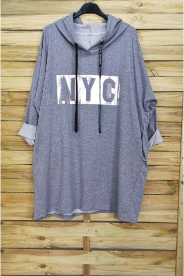 GRANDE TAILLE PULL SWEAT NYC 5009 GRIS