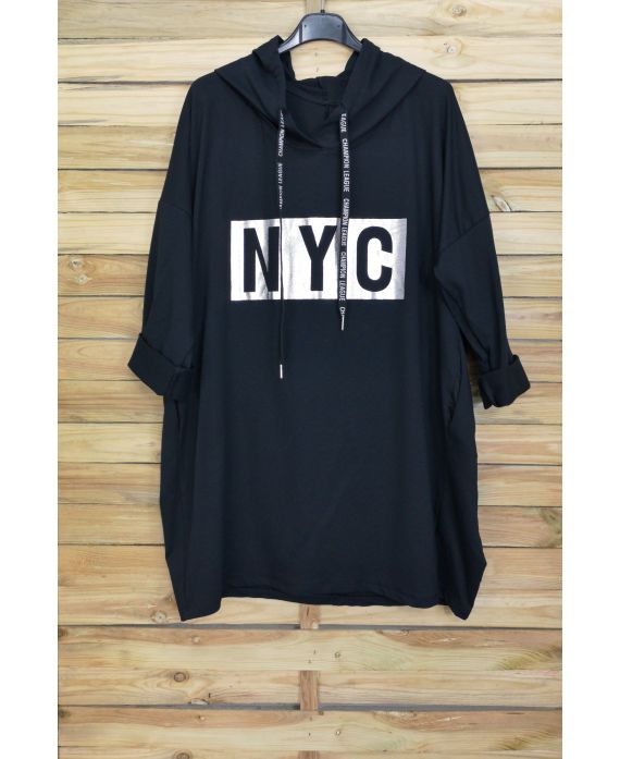 DUŻY ROZMIAR SWETER BLUZA NYC 5009 CZARNY