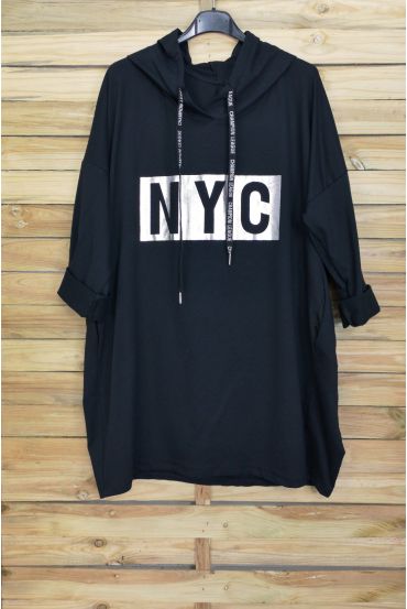 GRANDE TAILLE PULL SWEAT NYC 5009 NOIR