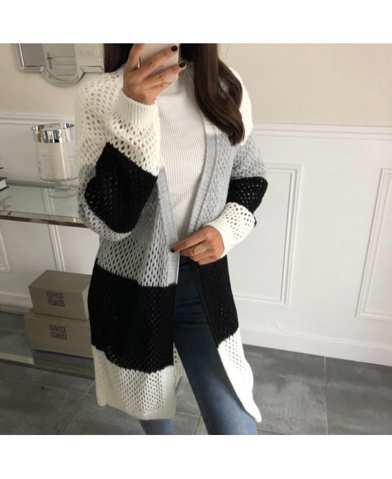 VEST LONG AJOURE 3082 WHITE