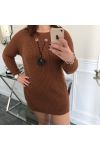 LARGE SIZE SWEATER JEWEL INTEGRATED 4096 CAMEL