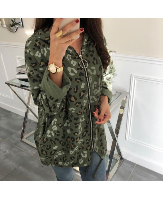 JACKET HAS HOOD 3072 MILITARY GREEN