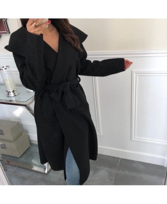 long manteau noir capuche