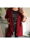 GRANDE TAILLE GILET LONG 2 POCHES 3058 BORDEAUX