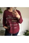 GRANDE TAILLE PULL MESSAGES 4095 BORDEAUX