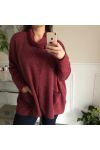 DUŻY ROZMIAR V-NECK SWETER BALL 2 KIESZENIE 5005 BORDEAUX