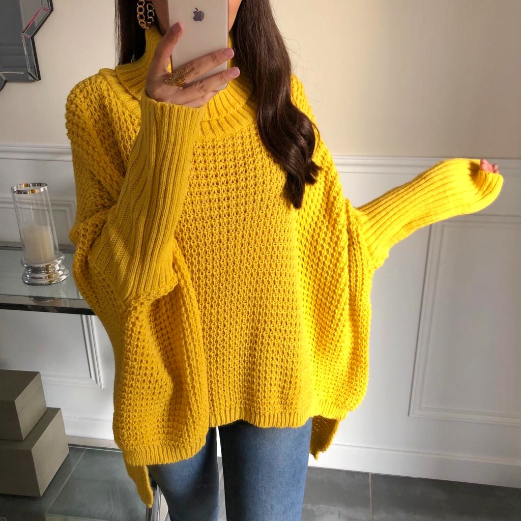 Pull oversize moutarde femme Clearance