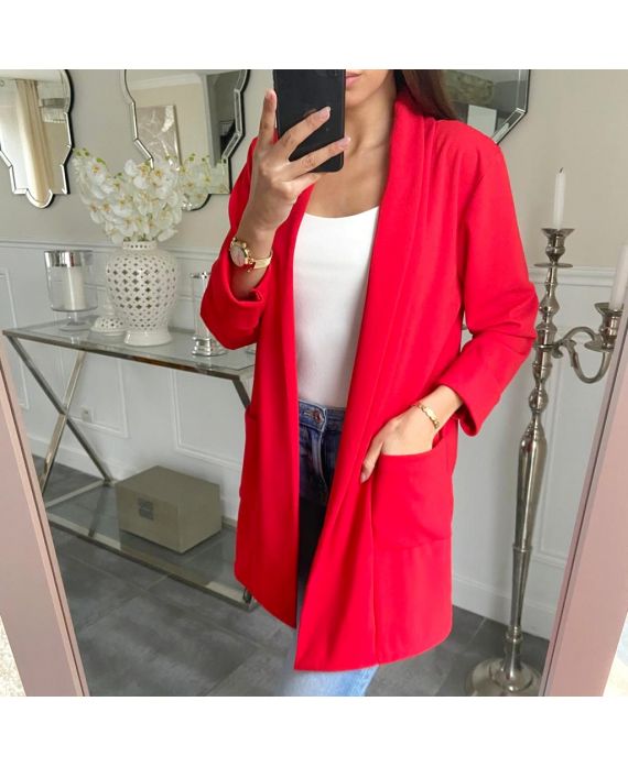 CHAQUETA BLAZER LARGO 5209 ROJO - www.grossiste-pret-a-porter.com