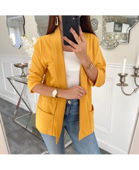 GIACCA BLAZER 2 TASCHE 5232 SENAPE - www.grossiste-pret-a-porter.com
