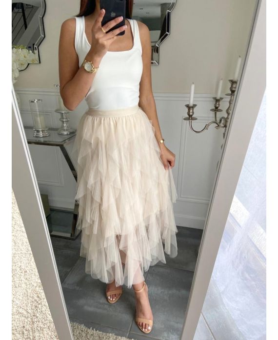 jupon tulle beige
