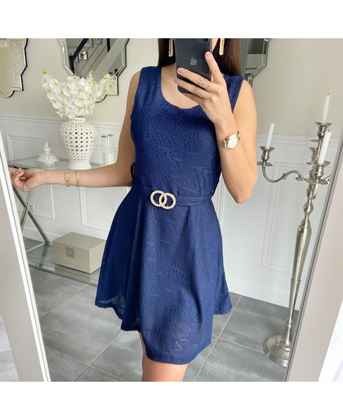 ROBE DOS CROISE 5495 BLEU MARINE - www.grossiste-pret-a ...