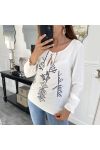 BLUSE MIT BESTICKTER WEISS 1073 