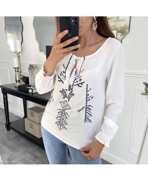 EMBROIDERED BLOUSE WHITE 1073 