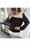 FRINGED TOP 1040 BLACK