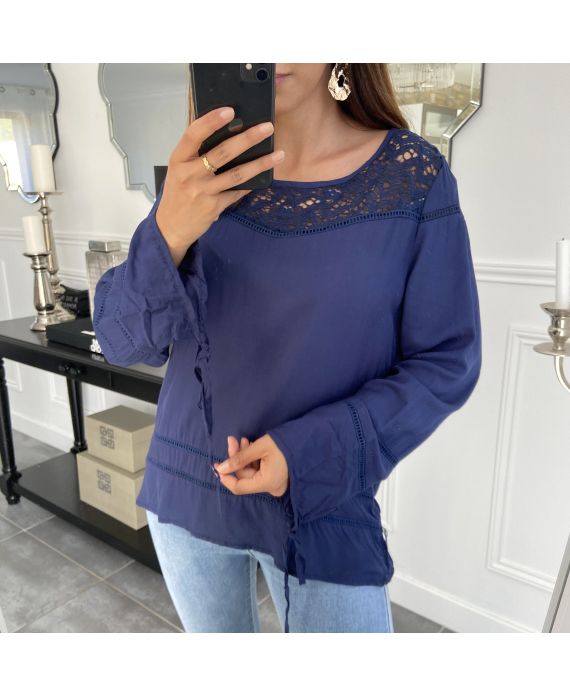 BLOUSE DENTELLE 1060 MARINE