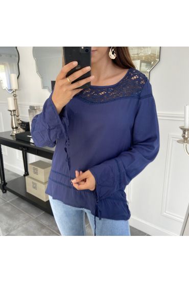 BLOUSE DENTELLE 1060 MARINE