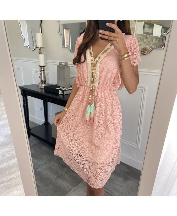 ROBE DENTELLE BOHEME 8839 ROSE - www.grossiste-pret-a ...