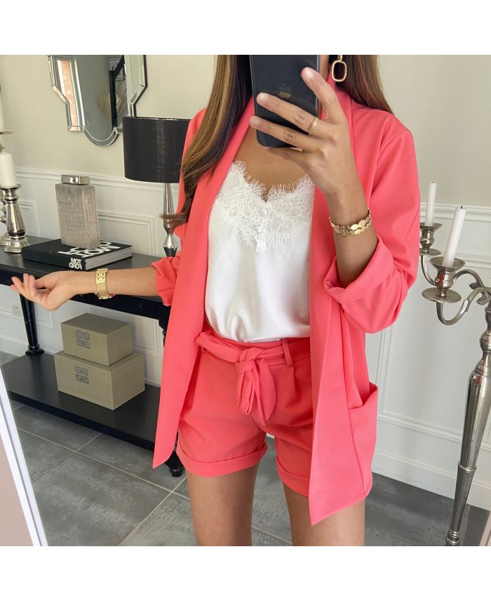 SET JACKET + SHORTS 8784 CORAL - www 