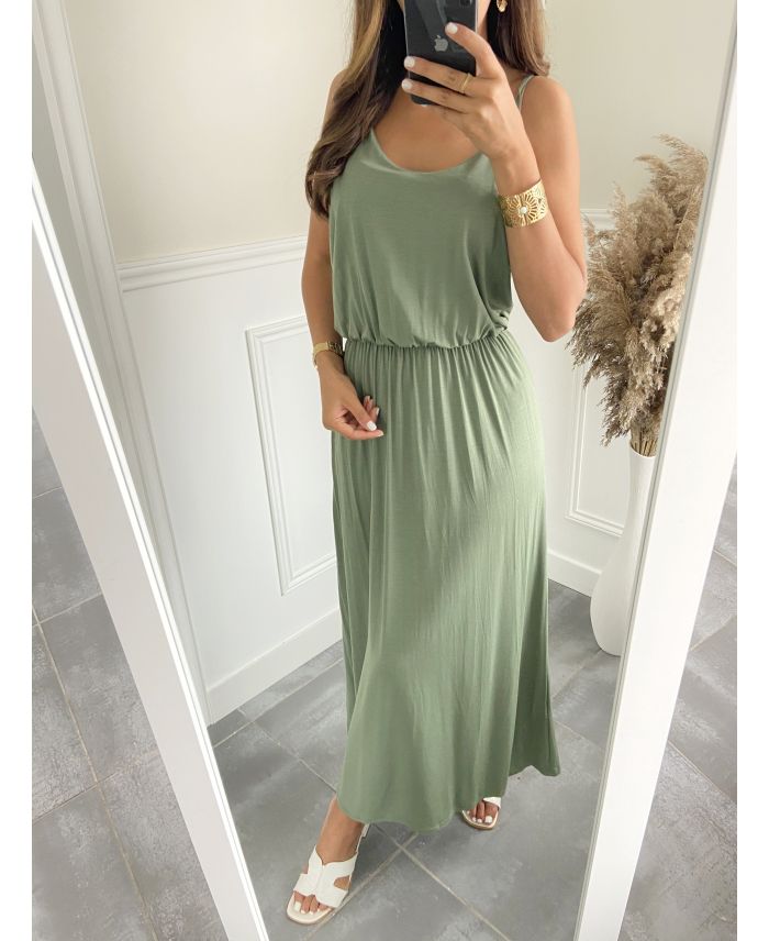 ABITO LUNGO 2811 VERDE MILITARE - www.grossiste-pret-a-porter.com
