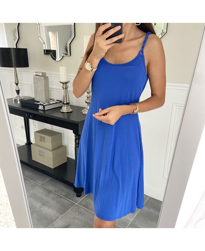 SATIN TRÄGERLOSEN KLEID NOUEES 2880 ROYAL BLAU - www ...