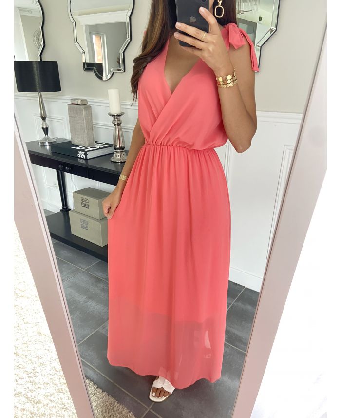 ABITO LUNGO 2945 CORALLO - www.grossiste-pret-a-porter.com