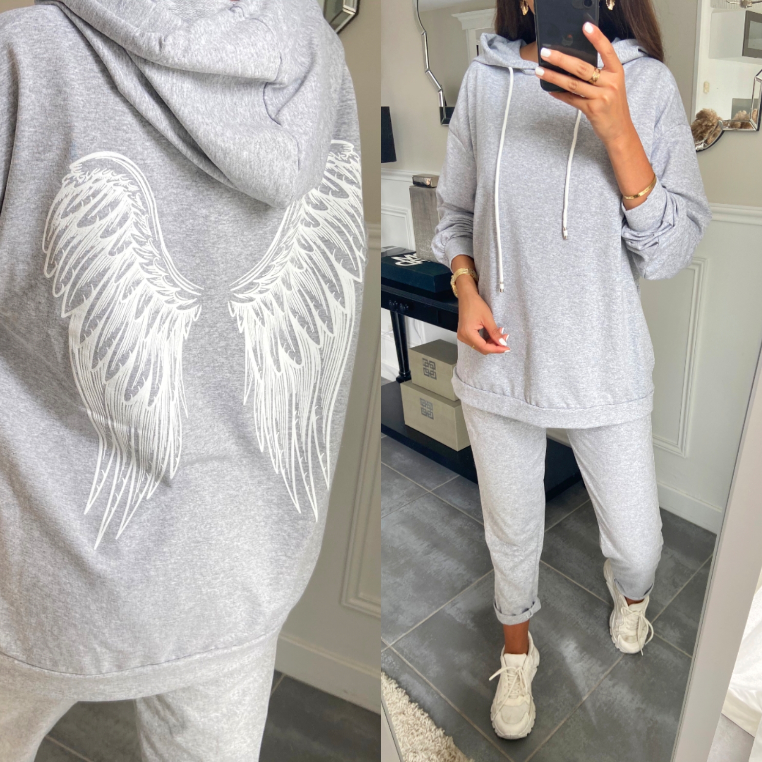 SET PANTS + SWEATER WINGS OF ANGEL 8976 GRAY -  www.grossiste-pret-a-porter.com